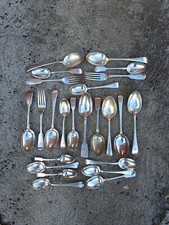 Joblot Of Antique 19th Century Silver Plated Heavy Cutlery