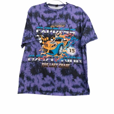 SHEIN Men Purple TieDye T Shirt Graphic Speed Express