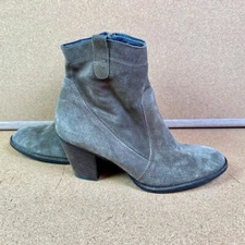 Paul Green Jax Boot Western Neutral Grey Beige Leather Suede Womens Size 7.5