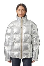 Silver Unisex Diesel Puffer Jacket Size S