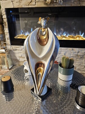 Seltene Galos große Vintage Porzellan Figur Gold Platin aus limitierter Sammlung