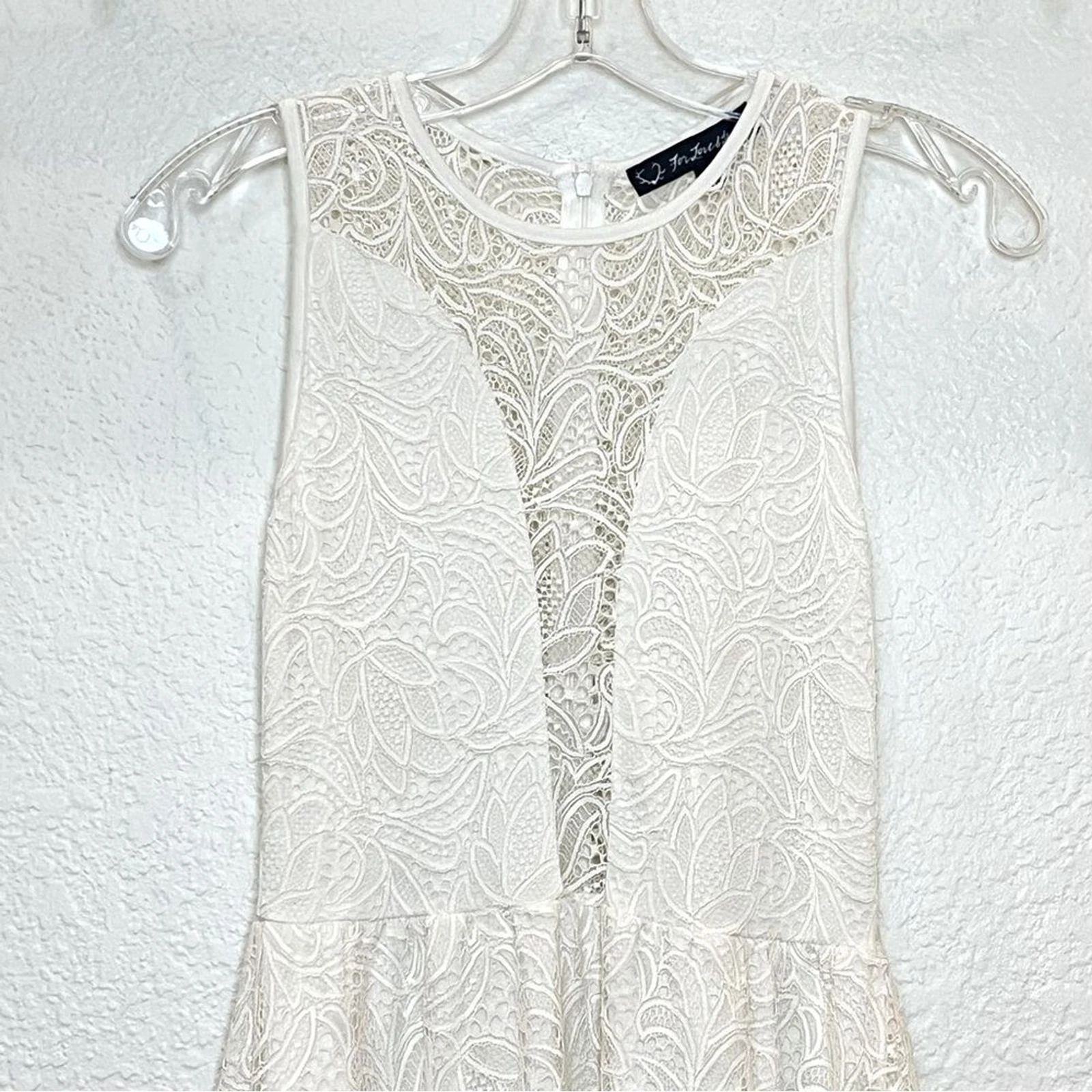OFF WHITE For Love & Lemons Lulu mini abito in pizzo bianco sporco taglia XS