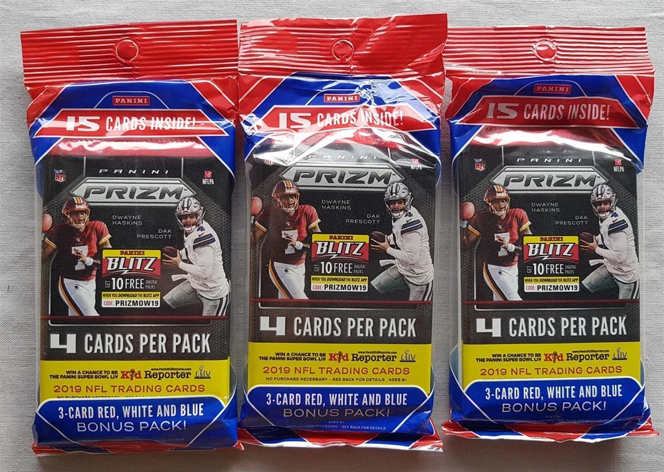 3x Panini Prizm Football Cello Pack 2019 nfl
