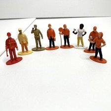 Lot Of Vintage Toy C-P Inc Construction Worker People Toy Figures Lot of 8 Plast