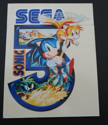 Werbe-Aufkleber Sonic The Hedgehog 3 by Sega Mega Drive 1994 Nomad Konsole 