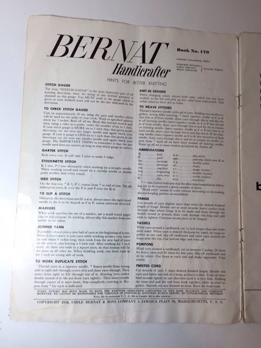 Vintage Bernat's Book 179 Favorite Classics In "Darvan" ~1958 Knitting Book - Picture 3 of 6