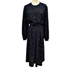 VTG Black White 2 PC Skirt Set Long Sleeve Dark Cottagecore Career Mature READ