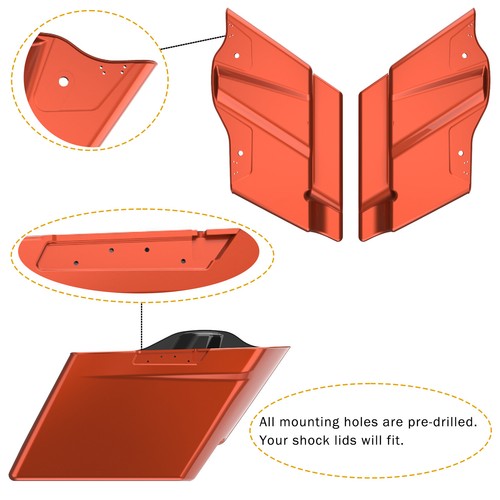Alforja estirada Advanblack NARANJA LAVA se adapta a 14+ Harley Street Road Glide - Imagen 6 de 10