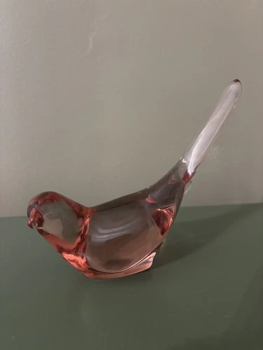 Fenton Cranberry Glass Bird of Happiness Long Tail Marked