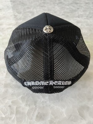 Brand New Authentic Chrome Hearts Cemetery Trucker Hat Black Three