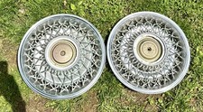 Two 1985-1989 Chrysler 5th Avenue 15 Wire Spoke Hubcap Wheel Cover Mopar