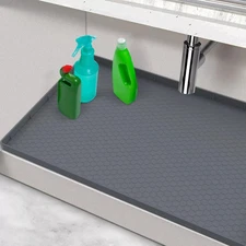 Waterproof Under Sink Mat, 28" x 19" Silicone Under Sink Mats for Kitchen, Un...