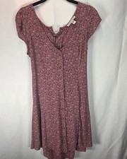 American Eagle Boho Mini Sundress Womens Small Floral Button Front Lace Back