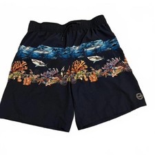 Abercrombie Kids Boys Navy Swim Shorts 17/18 XXL Coral Reef Print