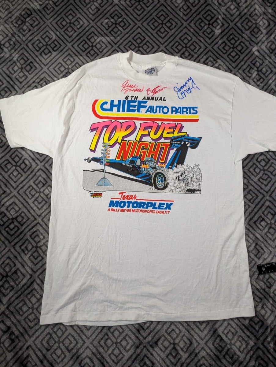 Vintage 90s Signed Chief Auto Parts 1992 Top Fuel Single Stitch