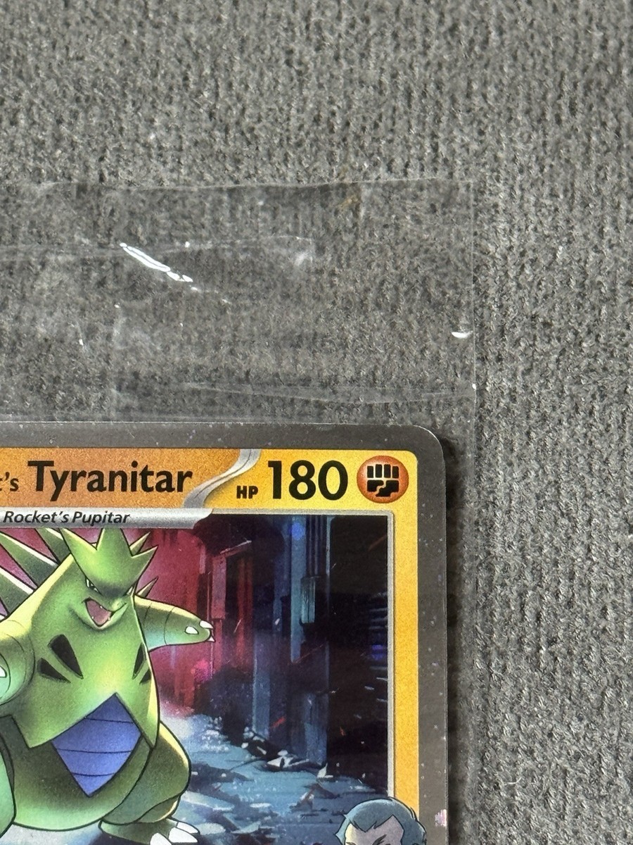 team rocket's tyranitar promo card pokemon center Pokemon Center Destined Rivals Tyranitar Promo Stamped Holo SWIRL
