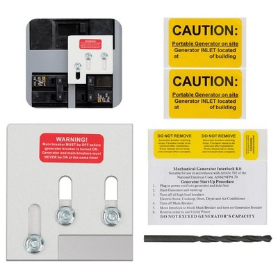 Generator Interlock Kit Compatible with Square D QO or Homeline 150 or 200 am...