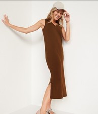 Old Navy Ribbed Maxi Dress In Brown Sz Small Tall