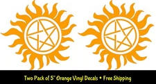 Anti-Possession Two PK 5" Orange Vinyl Decal Car Truck Window Any Flat Surface