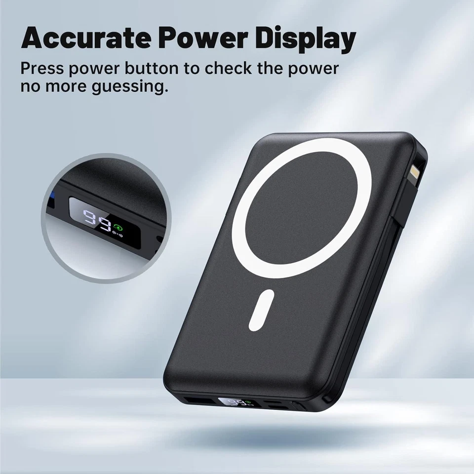 MagSafe Power Bank PD 22,5 W Magnetic Wireless Charger 10000mAh iPhone Samsung - Bild 3 von 4