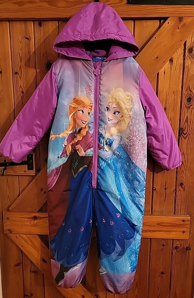 GIRLS DISNEY FROZEN SNOWSUIT AGE 2-3YEARS . ELSA AND ANNA. . PREOWNED. EX CON - Image 2 of 4