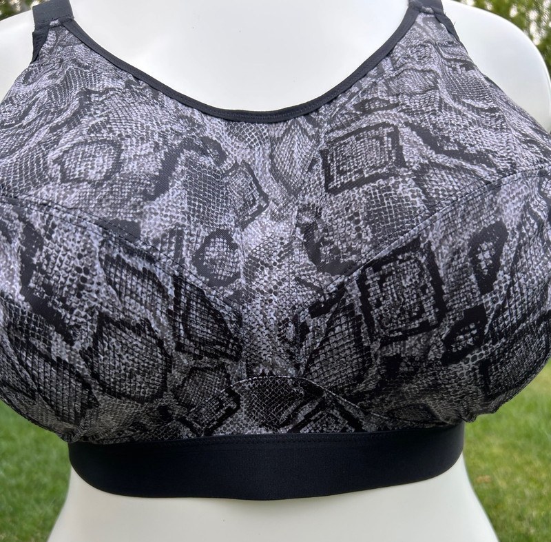 NWT Goddess Black Python, Non-wire, Wide Straps bra #GD6912 US 46H/ UK 46FF