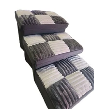 FUNNYFUZZY Dog Stairs with Storage 13“H,Foldable 3-Step Pet Steps 