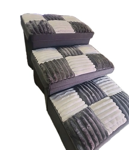 FUNNYFUZZY Dog Stairs with Storage 13“H,Foldable 3-Step Pet Steps 