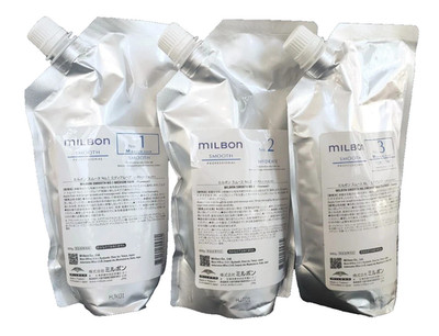 Milbon Smooth Treatment 1 2 3 Set 600g 3 Step Medium Hair Japan