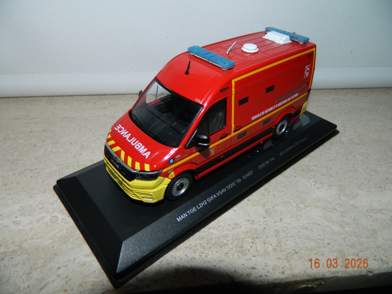 MAN TGE L2H2 GIFA VSAV SDIS 30 Gard Odéon 1/43 - Véhicule miniature de pompier de collection