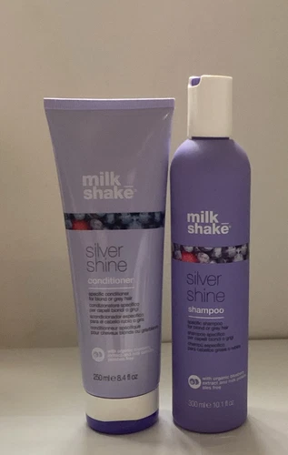 MILK_SHAKE Silver Shine Shampoo 300ml & Conditioner 250ml fรผr blonde & graue Haare-