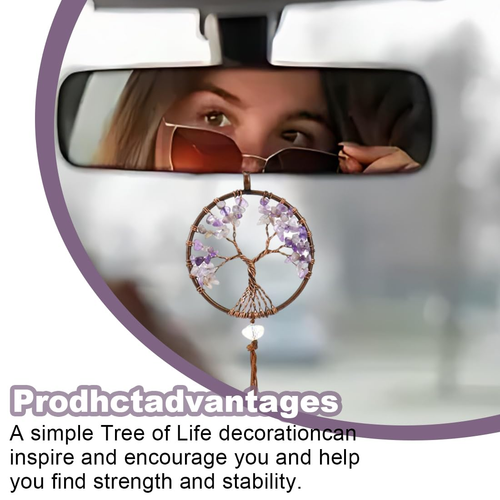 Baum des Lebens Hängende Verzierung für Auto Rückspiegel 7 Chakra Steine - Bild 4 von 6