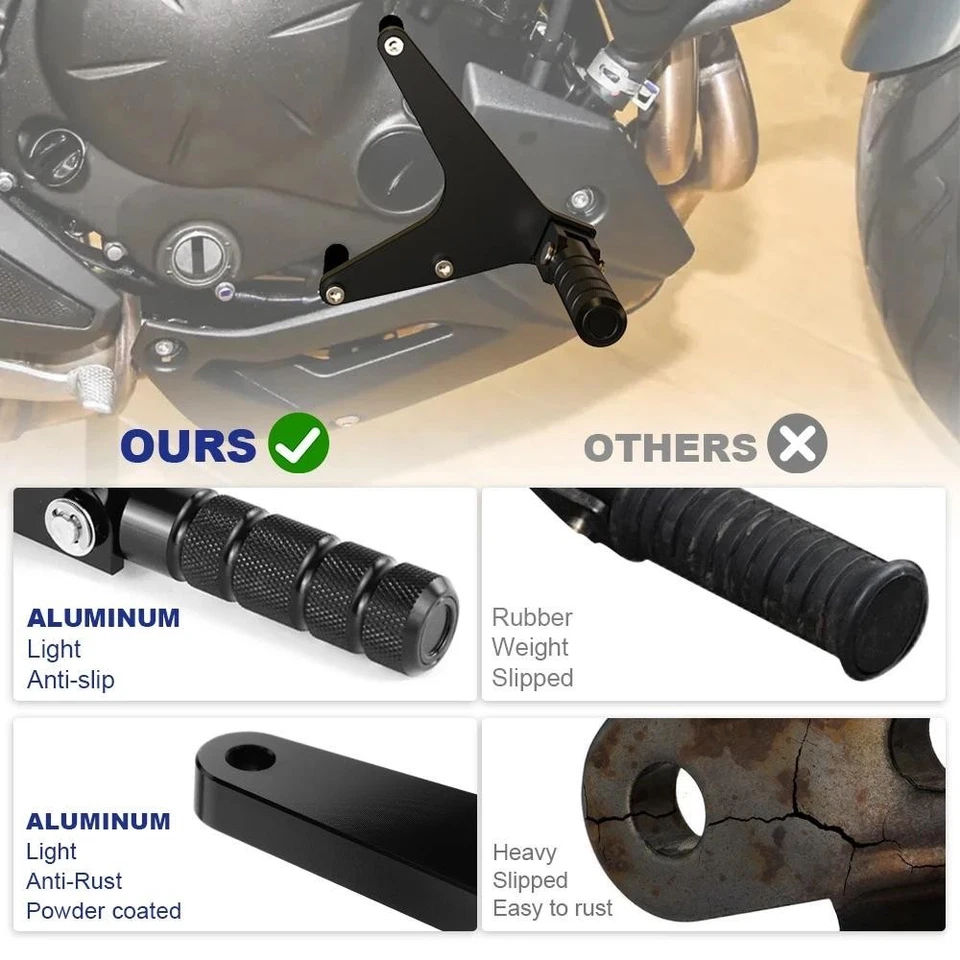 Pie de motociclista para KAWASAKI Versys 650 2015 2016 2017 2018 2019 2020-2023 Foto 2 de 4