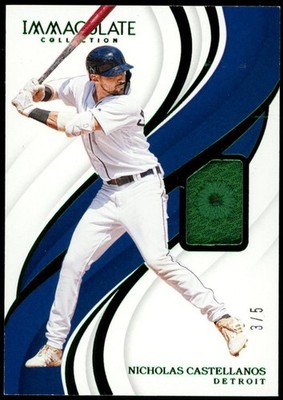 NICK CASTELLANOS 2019 PANINI IMMACULATE GAME USED CAP PATCH /5 #146 TIGERS