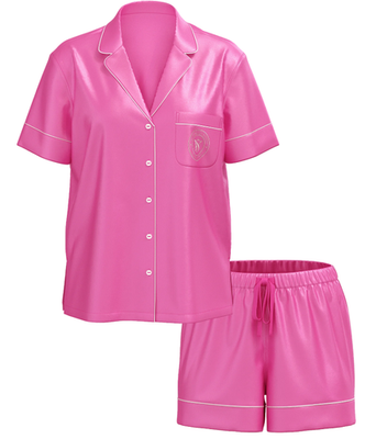 Victoria's Secret Glazed Satin Pink Short Sleeve Pajama Set | eBay