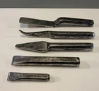 5 VINTAGE MILITARY STONEMASONS COLD CHISELS   2 DATED 1944 WW2 ERA