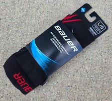 NIP Bauer S19 Pro Performance Tall Skate Socks Size Large 7.5-10 SR Black Sporty