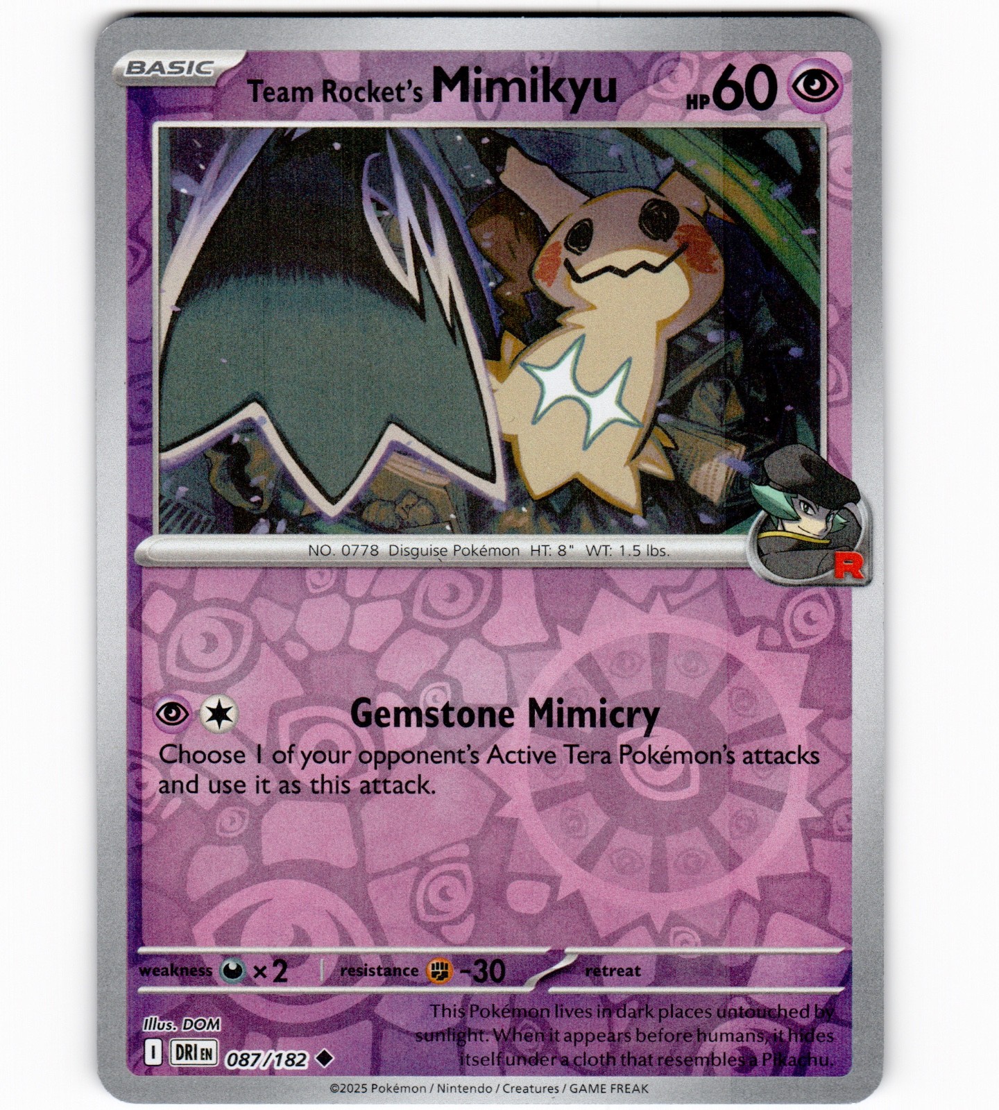 Team Rocket's Mimikyu 2025 Scarlet & Violet: Destined Rivals #087