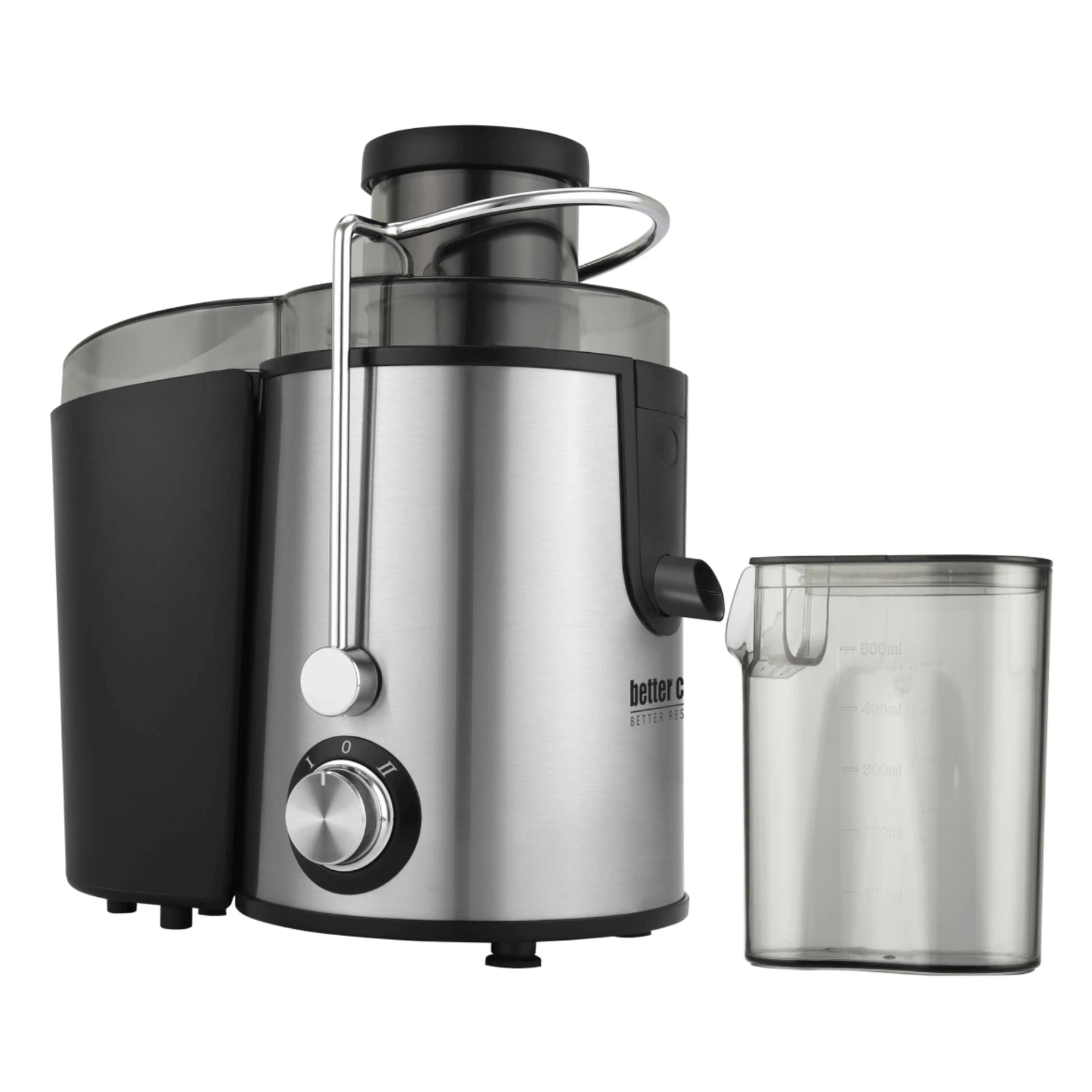 Better Chef 400W Large Feed Juice Extractor w Pulp and Juice Containers included