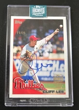 2024 Topps Archives Cliff Lee Signature Series Auto 2010 Phillies /25