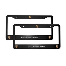 Porsche 2 Pack Stainless Steel Rust-proof License Plate Frame Holder Black