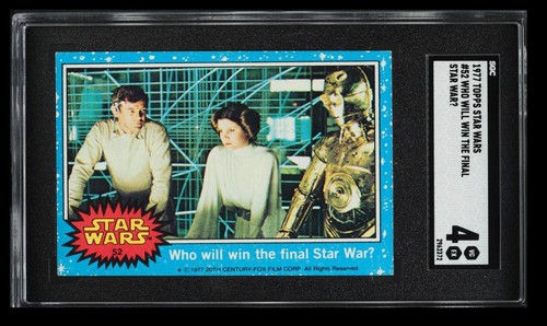 1977 Topps Star Wars #52 Who will win the final Star War? — SGC 4