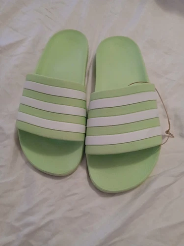 Sandali Adidas slide on donna taglia 7 verde come nuovi nuovi