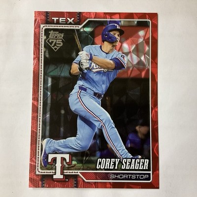 2026 Topps Series 1 #96 Corey Seager Red Diamante Foil 5/5 Bookend