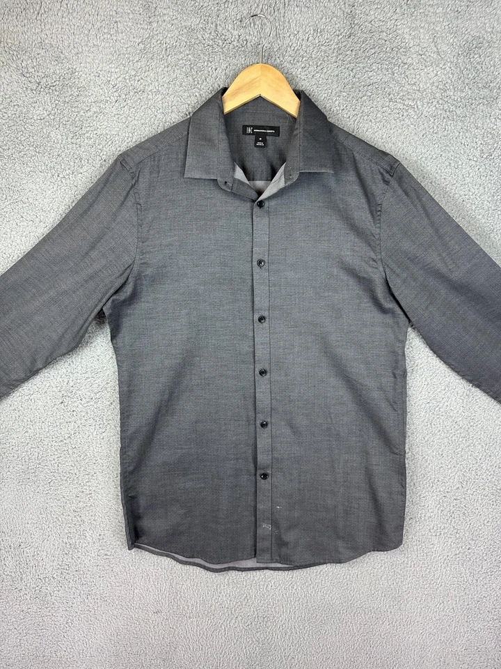 Camisa INC International Concepts Para Hombre Gris Medio Elastizada Manga Larga Vestido Foto 2 de 4