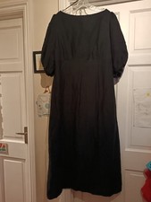 nobody's child black half sleeve viscose linen maxi dress UK 18