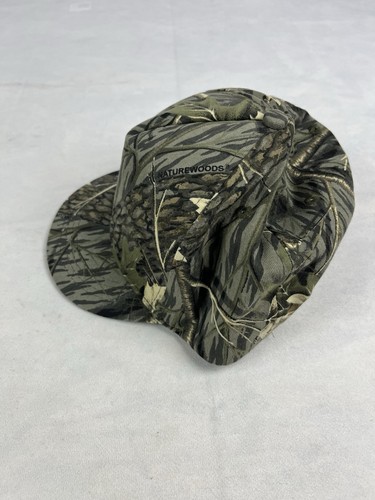 Vintage Snapback Hat SHORT BRIM BILL Camo Nature Woods Hunting 90's - Picture 3 of 7