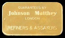 VINTAGE 1 OZ GOLD JOHNSON MATTHEY REFINERS LONDON MINT 999.9 GOLD BAR / INGOT 4512.93 per troy oz