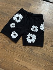 Black Denim Tear Shorts Size M