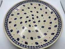 Blue Hearts Boleslawiec Manufaktura concave Dinner Plate 10.75" Excellent